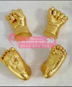 Đúc khuôn tay chân 3D dát vàng 24k - G04